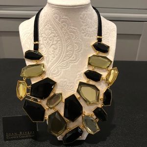 Joan Rivers faceted cut bib necklace